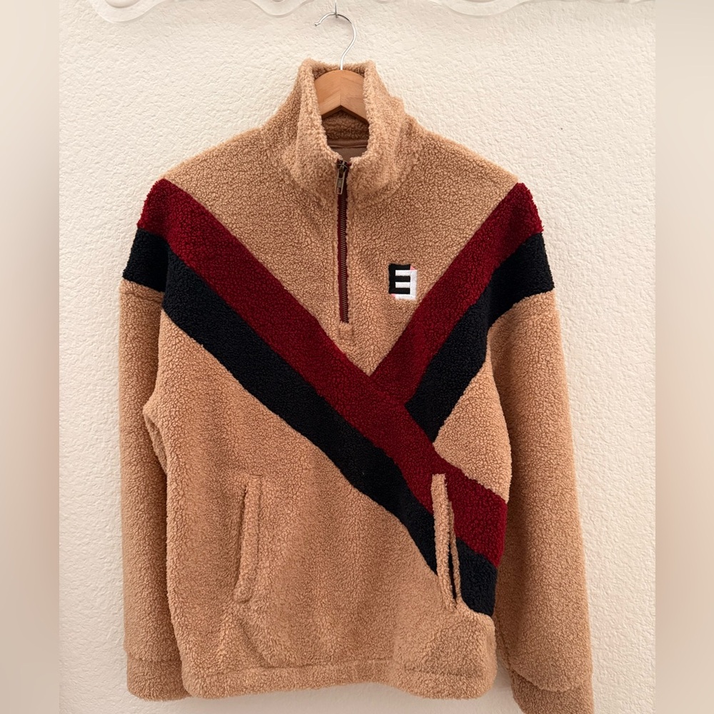 EllandEmm Women’s Lightweight Colorblock Teddy Zip Pullover